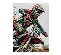 Rompecabezas para Adultos52x38cm/1000pcs Motocross WPAP Pop Art Rompecabezas para Adultos Juegos Relajantes Decoración Cumpleaños, Navidad 52x38cm/1000pcs