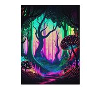 Rompecabezas para Adultos52x38cm/1000pcs Neon Forest Fantasy Rompecabezas para Adultos Juego Práctico Vacaciones En Casa Matar El Tiempo Regalos Y Cumpleaños Únicos 52x38cm/1000pcs