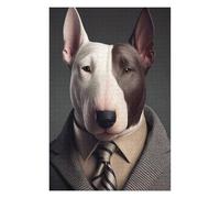 Rompecabezas para Adultos75x50cm/1000pcs Bull Terrier Suit Business Rompecabezas para Adultos Juego De Ingenio Mejora La Memoria Ayuda A Ejercitar El Cerebro 75x50cm/1000pcs