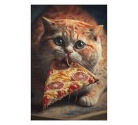 Rompecabezas para Adultos75x50cm/1000pcs Funny Cat Eating Pizza Rompecabezas para Adultos Juegos Relajantes Decoración Gran Regalo para Jugar 75x50cm/1000pcs