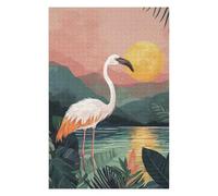 Rompecabezas para Adultos75x50cm/1000pcs Pink Flamingo Sunset Rompecabezas para Adultos Juegos Familiares Patrón De Ensamblaje Oferta como Regalo para Toda La Familia 75x50cm/1000pcs