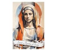 Rompecabezas para Adultos75x50cm/1000pcs Saint Agatha of Sicily Rompecabezas para Adultos Juego De Ingenio Mejora La Memoria Ayuda A Ejercitar El Cerebro 75x50cm/1000pcs
