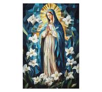 Rompecabezas para Adultos75x50cm/1000pcs Virgin Mary Stained Glass Rompecabezas Juegos Familiares Difícil Difícil Oferta como Regalos para Toda La Familia 75x50cm/1000pcs
