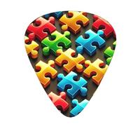 Rompecabezas para autismo, 12 púas de guitarra con 3 grosores y caja de almacenamiento, púas ABS para guitarristas de bajo eléctrico