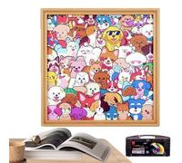 Rompecabezas para colorear de madera | Bricolaje marco de fotos perro para colorear - Puzzle decorativo para mesa, para amantes de los animales, coleccionistas, chicos, reuniones familiares, noches de