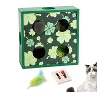 Rompecabezas para gatos | Entretenimiento giratorio realista automático | Caja de juguetes para gatos con agujeros | para cumpleaños, interiores, exteriores, parque, sala de estar, aburrimiento