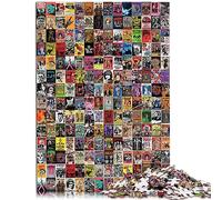 Rompecabezas para niños Collage Vintage Rompecabezas de 1000 Piezas para Adultos a Partir de 12 años Rompecabezas de cartón Decoración del hogar Rompecabezas Juguetes Tamaño: 26x38cm