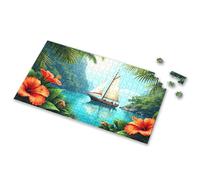 Rompecabezas para niños de 4 a 6 años, velero en una laguna tropical tranquila, rompecabezas de imagen para niñas de 4 años, regalos de cumpleaños, rompecabezas de 300 piezas (300 piezas)