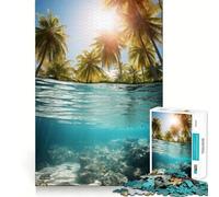 Rompecabezas Paradise Beach Water de 1000 Piezas para Adultos Juego de ingenio para relajar la Mente Bordes Afilados Regalo Premium (50x75cm)