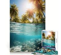 Rompecabezas Paradise Beach Water de 1000 Piezas para Adultos Juego de ingenio para relajar la Mente Bordes Afilados Regalo Premium (50x75cm)