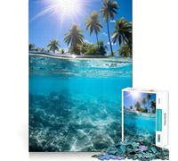 Rompecabezas Paradise Beach Water de 1000 Piezas para Adultos Juguete de lógica Resistente, Divertido y Relajante Bordes definidos Regalo Memorable (38x26cm)