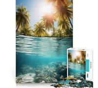 Rompecabezas Paradise Beach Water para Adolescentes, 1000 Piezas, Think Toy, diversión Relajante, Arte de Corte Limpio, Coleccionable (38x26cm)