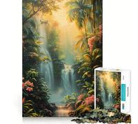Rompecabezas Paraíso Cascada 1000 Piezas Juguete de Construcción Focus Ajuste Espacios Una Actividad Recompensante para Días Lluviosos (38x26cm)