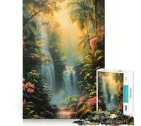 Rompecabezas Paraíso de la Cascada para Adolescentes 1000 Piezas Divertido Juego de Memoria Superficie Lisa sin Rebabas Regalo de cumpleaños Juguete para ejercitar la Mente (38x52cm)