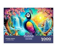 Rompecabezas Paraíso del Pavo Real para Adultos y niños | 1000 Piezas detalladas - Cascada Vibrante de Pavo Real, Papel Reciclado, decoración de Pared y Regalos, 52 x 38 cm (1000 Piezas)