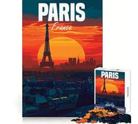 Rompecabezas París Francia de Noche, 1000 Piezas para Adolescentes Mejora la Memoria Sin estrés Bordes Ajustados Decoración de Pared (50x75cm)