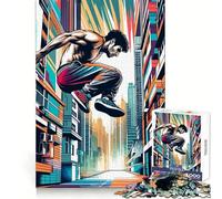 Rompecabezas Parkour Street Sport WPAP para Adolescentes, 1000 Piezas, Juguete de lógica Fina, Suave, Relajante, Bordes limpios, Regalo Premium (38x52cm)