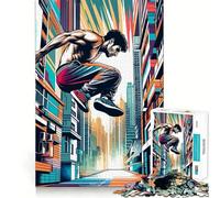 Rompecabezas Parkour Street Sport WPAP para Adolescentes, 1000 Piezas, Juguete de lógica Fina, Suave, Relajante, Bordes limpios, Regalo Premium (38x52cm)