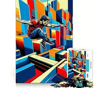 Rompecabezas Parkour Street Sport WPAP para Adolescentes, 1000 Piezas, Juguete de lógica Resistente, diversión compartida, Borde Transparente, Bonito Regalo (50x75cm)