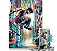 Rompecabezas Parkour Street Sport WPAP para Adultos, 1000 Piezas, Juguete Intelectual, Juego Relajante, Arte de Pared de Calidad (38x26cm)