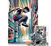 Rompecabezas Parkour Street Sport WPAP para Adultos, 1000 Piezas, Juguete Intelectual, Juego Relajante, Arte de Pared de Calidad (38x26cm)