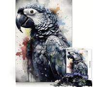 Rompecabezas Parrot Beauty de Tinta Negra de 1000 Piezas para Adolescentes Fortalece la Memoria Ideal para el hogar y el Ocio Bordes limpios Regalo preciado (38x26cm)