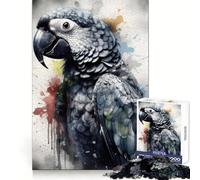 Rompecabezas Parrot Beauty de Tinta Negra para Adultos, 1000 Piezas, Juguete para ejercitar la Mente, diseño de Montaje Lento, Regalo Encantador (50x75cm)