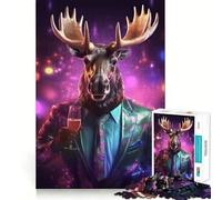 Rompecabezas Party Moose para Adultos, 1000 Piezas, Juguete Intelectual, diversión Tranquila, Corte preciso, Lista de Deseos de Papá Noel (38x52cm)