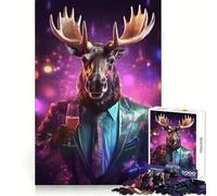 Rompecabezas Party Moose para Adultos, 1000 Piezas, Juguete Intelectual, diversión Tranquila, Corte preciso, Lista de Deseos de Papá Noel (38x52cm)