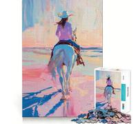 Rompecabezas Paseo al Atardecer Sereno de 1000 Piezas para Adolescentes, Juguete de Tren lógico, luz Relajante, Corte Suave, decoración de Pared (38x26cm)