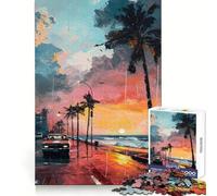 Rompecabezas Paseo en Coche al Atardecer Junto a la Playa para Adultos, 1000 piezasDesarrolla la Inteligencia y la habilidadIdeal para Momentos de ocioRegalo significativo (38x26cm)