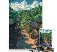 Rompecabezas Paseo por un Pueblo de montaña para Adultos, 1000 Piezas, Juguete para ejercitar la Mente, para Disfrutar del diseño y el Montaje, un Regalo Encantador (38x52cm)