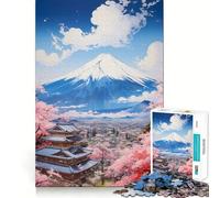 Rompecabezas Pastel Fuji de 1000 Piezas para Adolescentes Juguete Intelectual para Fortalecer los Lazos Familiares Corte de Calidad Regalo Memorable (50x75cm)