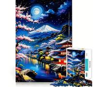 Rompecabezas Pastel Fuji Japan de 1000 Piezas para Adolescentes Mejora la Memoria Pasatiempo Tranquilo Bordes precisos Regalo de cumpleaños (50x75cm)