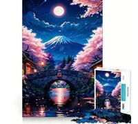 Rompecabezas Pastel Fuji Japan de 1000 Piezas para Adultos Juguete de lógica y Entretenimiento Bordes Suaves Regalo conmovedor (50x75cm)