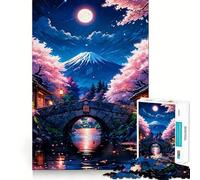 Rompecabezas Pastel Fuji Japón de 1000 Piezas para Adolescentes Juguete de Habilidad para Rompecabezas Diversión compartida Corte preciso Decoración de Pared (38x52cm)