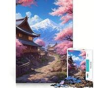 Rompecabezas Pastel Fuji Mountain de 1000 Piezas para Adultos Regalo Ideal para Jugar a la Mente, divertirse en compañía Diseño Sorpresa de cumpleaños (38x52cm)