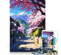 Rompecabezas Pastel Fuji para Adultos, 1000 Piezas, Juguete de lógica Resistente, Juego Relajante, Borde Transparente, Regalo artístico (50x75cm)