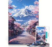 Rompecabezas Pastel Montaña Fuji para Adolescentes, 1000 Piezas, Juguete para ejercitar la Mente, Divertido y Relajante, Arte para armar, Coleccionable (50x75cm)