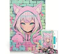 Rompecabezas Pastel Nekomimi Graffiti para Adolescentes, 1000 Piezas, para estimular la Memoria, Juego de Interior, Montaje de imágenes, (50x75cm)