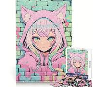 Rompecabezas Pastel Nekomimi Graffiti para Adolescentes, 1000 Piezas, para estimular la Memoria, Juego de Interior, Montaje de imágenes, (50x75cm)