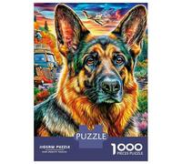 Rompecabezas Pastor alemán 1000 Piezas para Adultos Y Niños - DIY Puzzle Entretenimiento Creativo Y Desafío Relajante 52x38cm/1000pcs