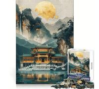 Rompecabezas Pavilion Dojo Gold Decor de 1000 Piezas para Adolescentes Juguete para Pensar con sabiduría, diversión y claridad Arte Coleccionable (38x26cm)