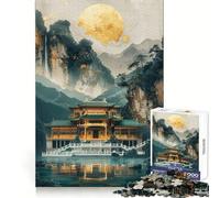 Rompecabezas Pavilion Dojo Gold Decor de 1000 Piezas para Adultos y Adolescentes Juego Mental, diversión Tranquila, Bordes Afilados, Regalo Memorable (50x75cm)