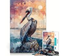 Rompecabezas Pelican Sea Rock Sun de 1000 Piezas para Adolescentes Mejora la Memoria, sin estrés, Bordes Ajustados, decoración de Pared (50x75cm)