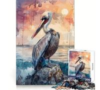 Rompecabezas Pelican Sea Rock Sun de 1000 Piezas para Adolescentes Mejora la Memoria, sin estrés, Bordes Ajustados, decoración de Pared (50x75cm)