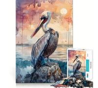 Rompecabezas Pelican Sea Rock Sun de 1000 Piezas para Adultos Regalos, Juego Mental, Juguete para Pasar Tiempo en Familia, Corte preciso, Sorpresa de cumpleaños (38x52cm)