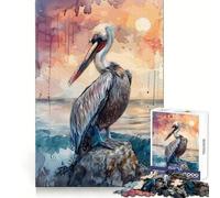 Rompecabezas Pelican Sea Rock Sun para Adultos, 1000 Piezas, Juguete para ejercitar la Mente, diversión en Interiores, Corte de precisión, Regalo navideño (38x26cm)