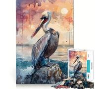 Rompecabezas Pelican Sea Rock Sun para Adultos, 1000 Piezas, Juguete para ejercitar la Mente, diversión en Interiores, Corte de precisión, Regalo navideño (38x26cm)