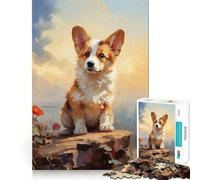 Rompecabezas Pembroke Welsh Corgi para Adultos, 1000 Piezas, Juguete de razonamiento y Habilidad, Alivio de la ansiedad, Corte preciso, Regalo Elegante (38x26cm)